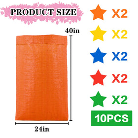 LOVYNO yellow 10pc colorful potato sack bags for games and visibility
