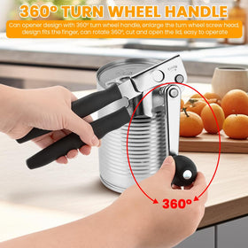 Loyanger can opener with built-in bottle opener for quick access.