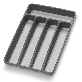 Loyareal silverware organizer with five compartments in black for tidy drawers