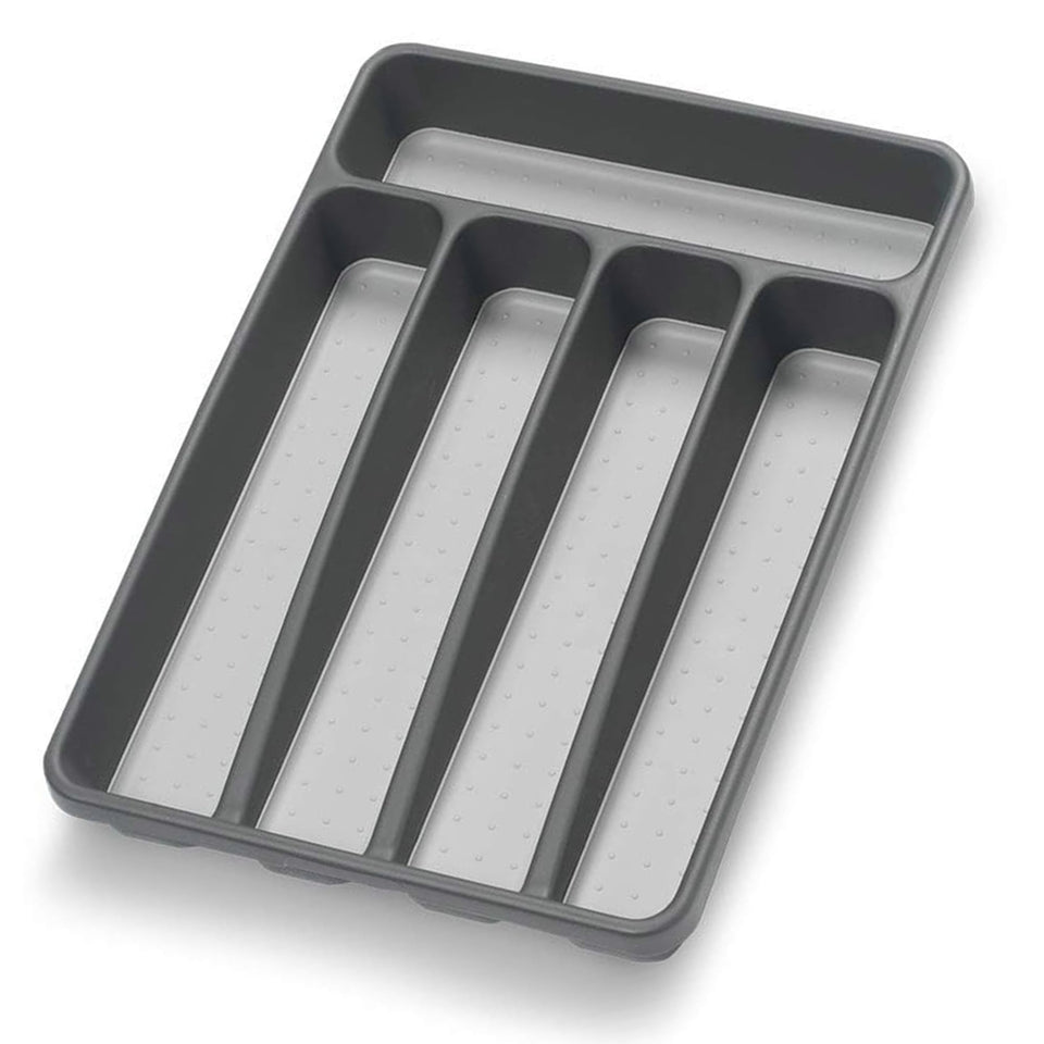 Loyareal silverware organizer with five compartments in black for tidy drawers