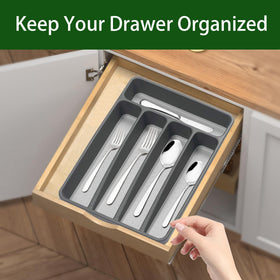 Loyareal utensil drawer tray features non-slip base to secure utensils