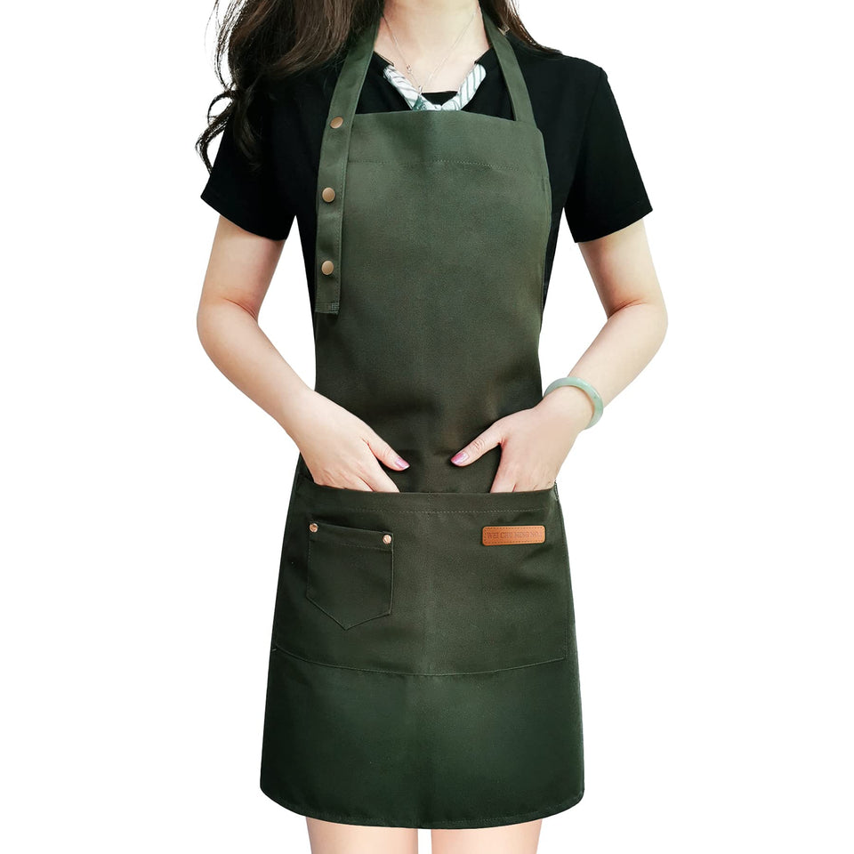 LOYGLIF apron with adjustable neck and belly straps for a comfortable fit.