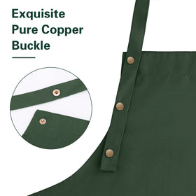 Large belly pocket on LOYGLIF apron keeps utensils and phone within reach.