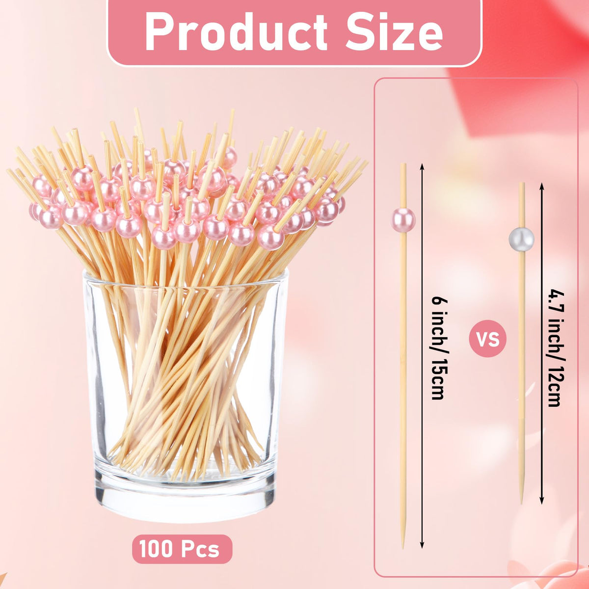 LOYIM bamboo skewers, 6 inches, sturdy enough for hearty bites.