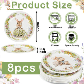 LOYIM Easter melamine plates with multicolor bunny designs for lively tables.