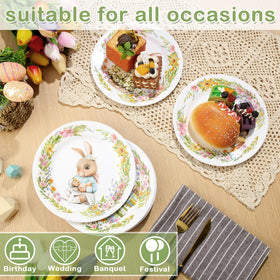 LOYIM Stackable Easter plates designed for easy storage during gatherings.