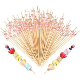 LOYIM pink pearl cocktail picks add elegant flair to drinks and appetizers.