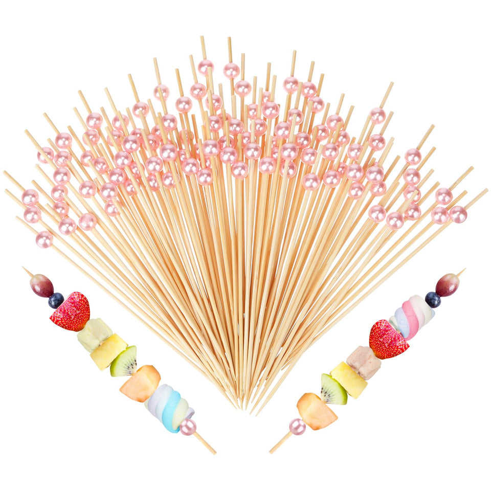 LOYIM pink pearl cocktail picks add elegant flair to drinks and appetizers.