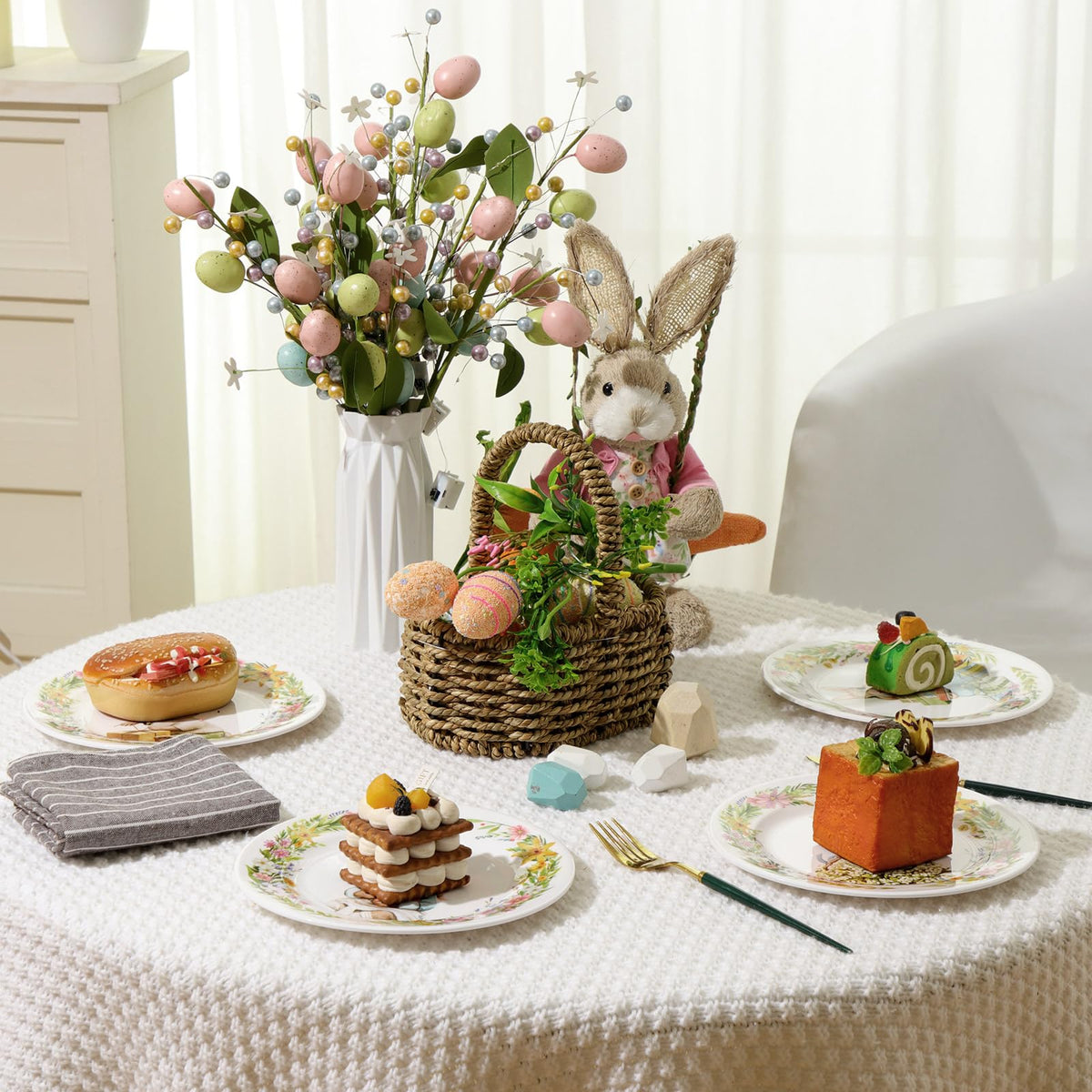 LOYIM Colorful bunny designs to brighten festive spring table settings.