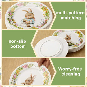 LOYIM 8-inch and 10-inch plates celebrate spring with cheerful motifs.