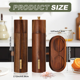 LOYIM grinders placed side by side with salt and pepper labels for organized use