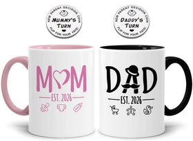 LOZACHE dad-est-2026-mug-black, black mug for new dad's hot or cold beverages