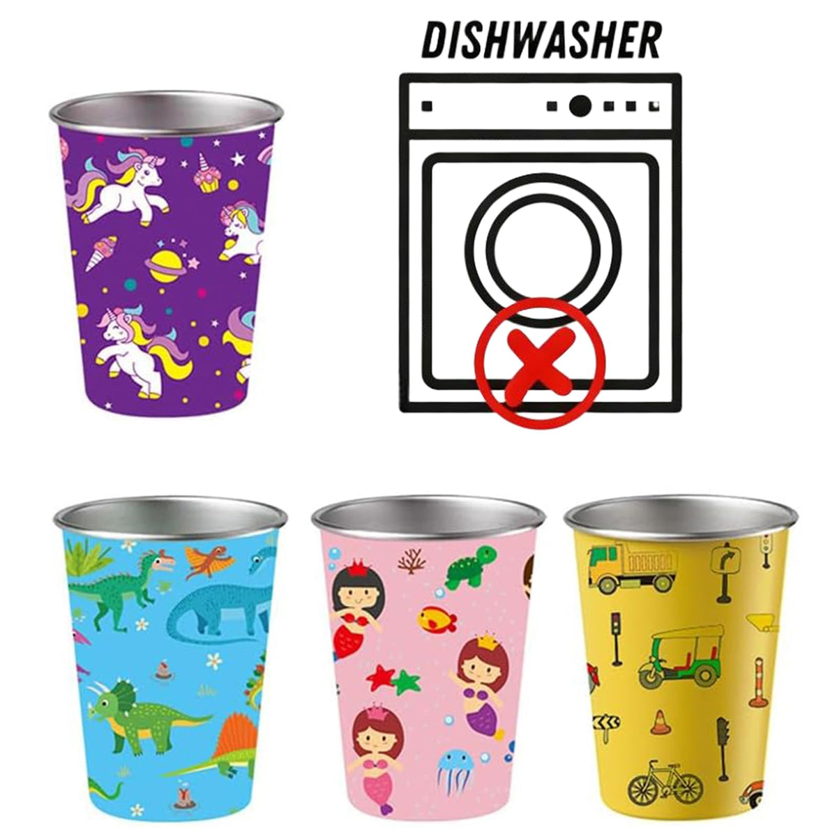 LOZACHE mermaid design cup with spill-resistant design for juice or water