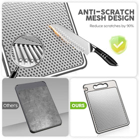 Lozovin cutting board with silicone non-slip edge for safer slicing