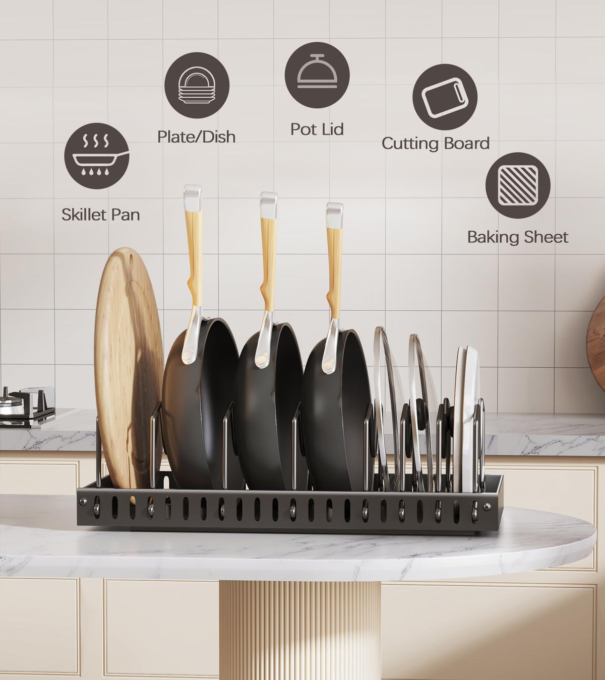 Lozovin 2-pack kitchen organizer for efficient storage and retrieval.