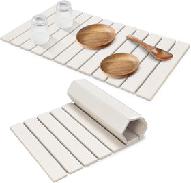 Lprmnnc Extral Large Dish Drying Mat on counter absorbs water quickly