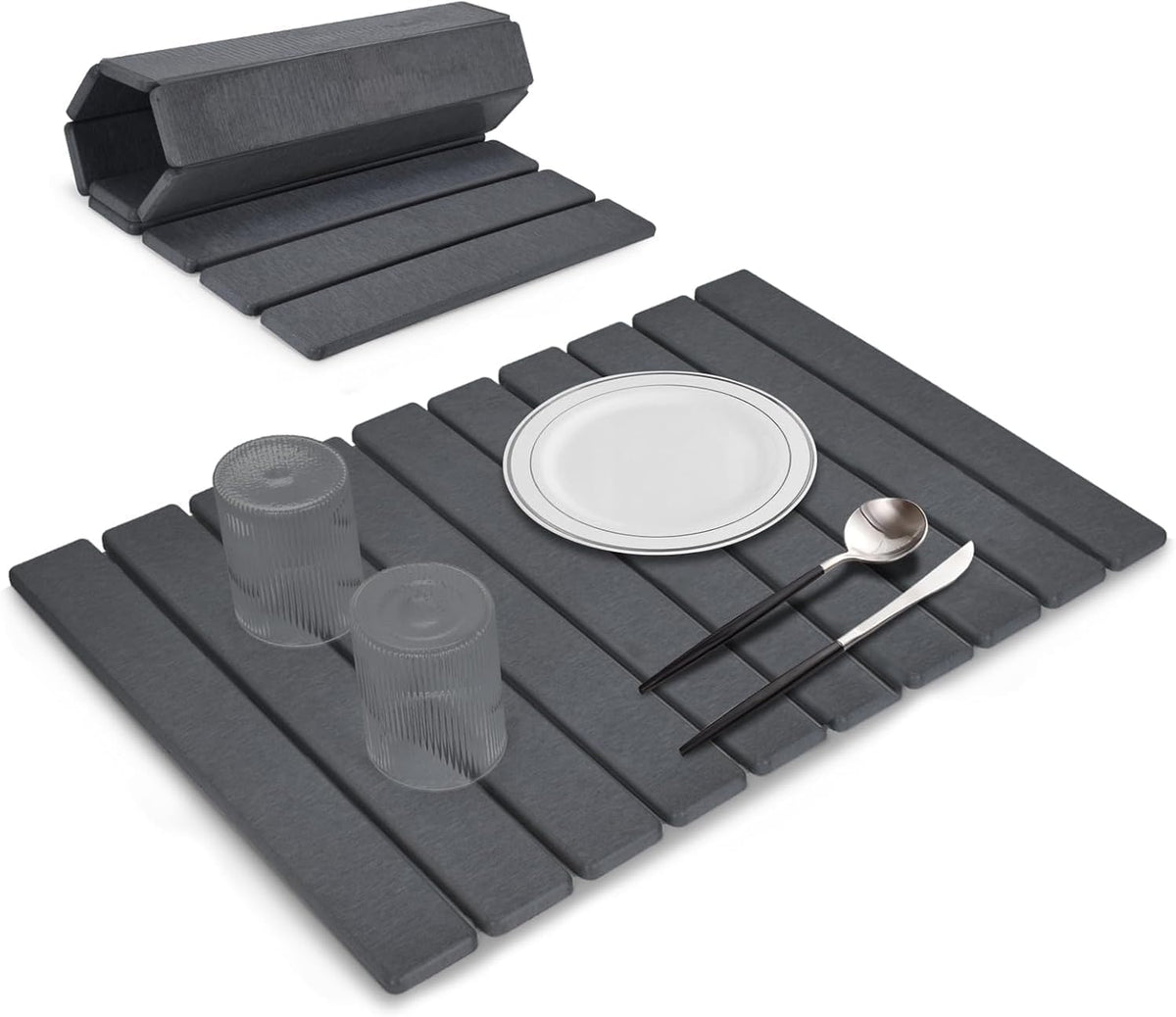 Lprmnnc large stone drying mat extended surface for dishes and glasses