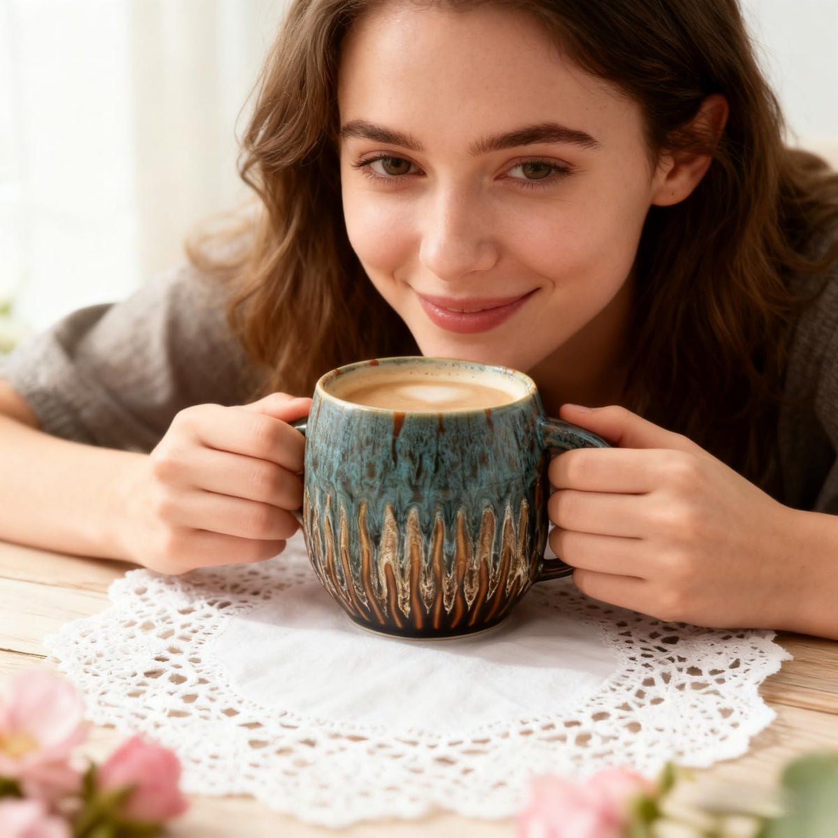 lpylxingyan 20oz mug with raku finish makes a striking gift for coffee lovers.