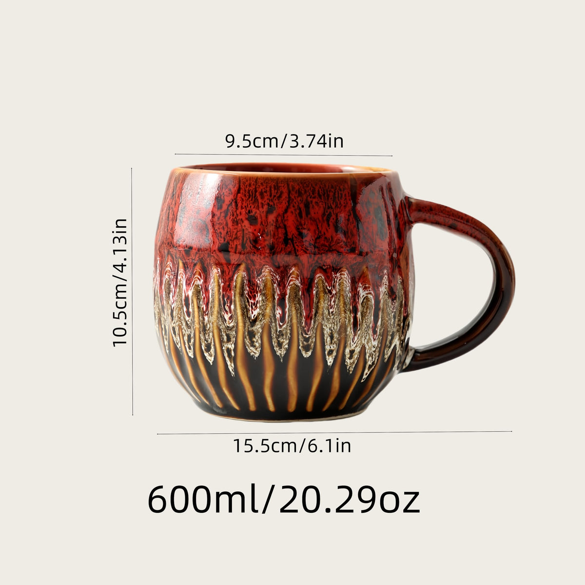 Lpylxingyan red ceramic mug full view, bold color to brighten tea moments.