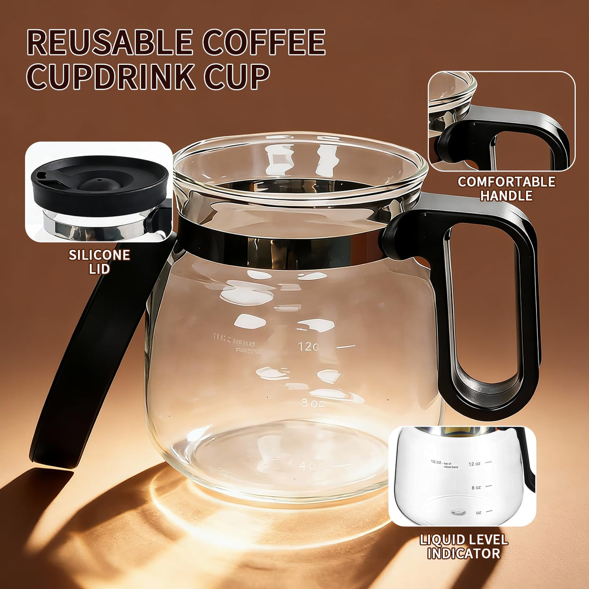LQKQYHCTA glass mug with straw for refreshing beverages.