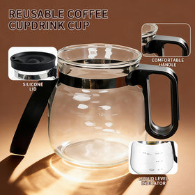 LQKQYHCTA glass mug with straw for refreshing beverages.