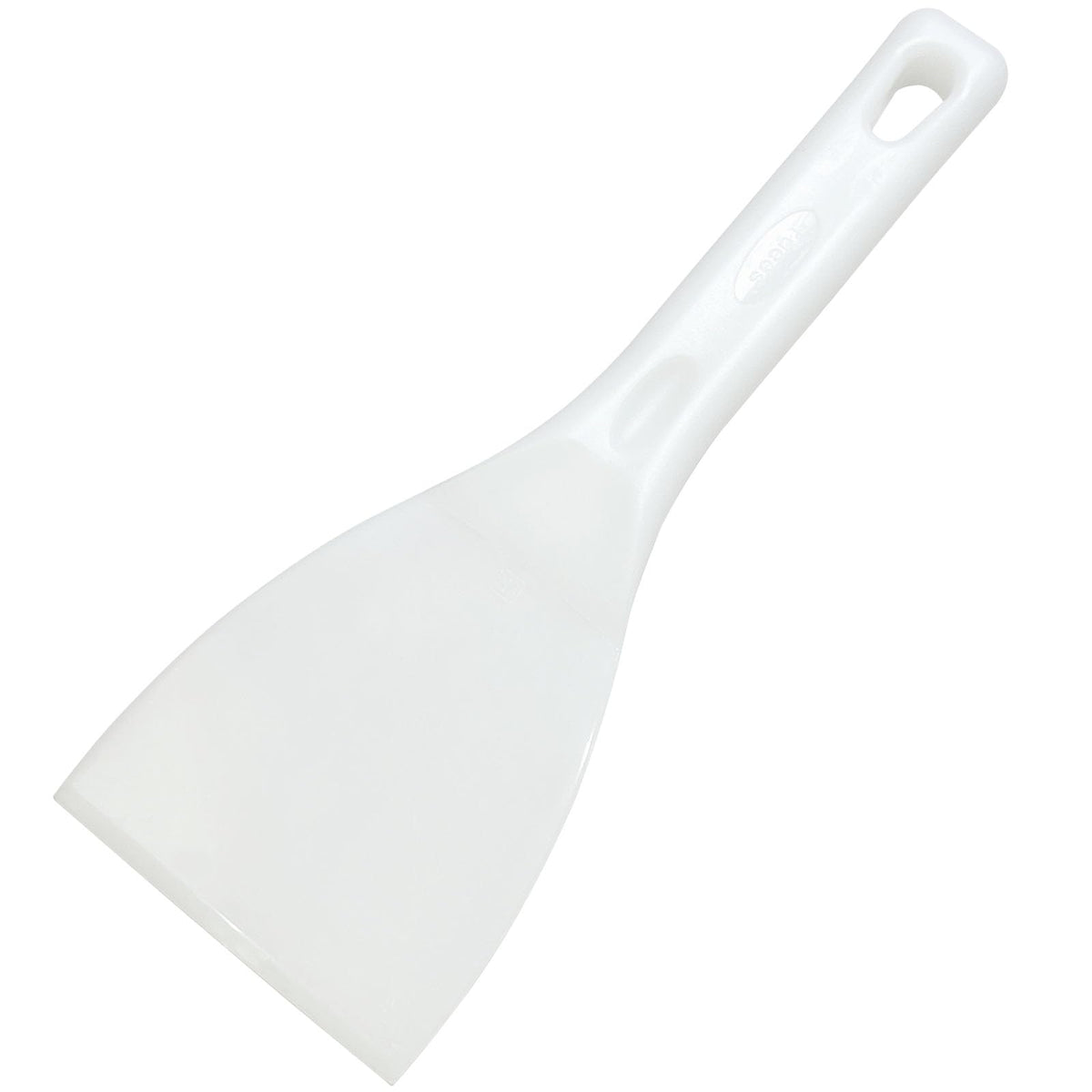 LRui dough scraper front view highlights durable plastic blade for bench work.