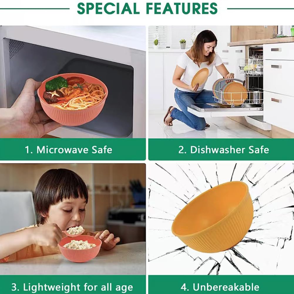 LRUUIDDE unbreakable bowls dishwasher-safe highlight easy cleanup after meals.