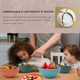 LRUUIDDE unbreakable bowls microwave-safe enable quick reheats with confidence.