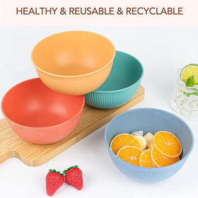 LRUUIDDE unbreakable bowls 24oz blue offer safe, shatterproof dining during snacks.