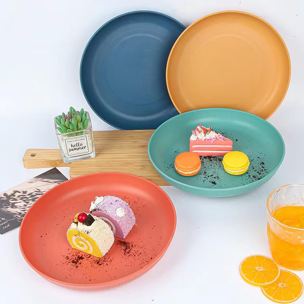 LRUUIDDE unbreakable wheat straw plate, ideal for busy households