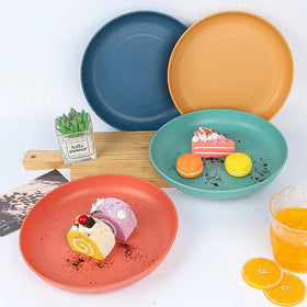 LRUUIDDE unbreakable wheat straw plate, ideal for busy households