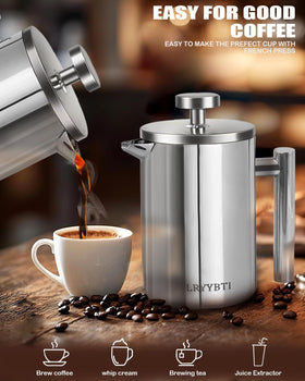 LRYYBTI French Press is dishwasher-safe for quick, hassle-free cleaning