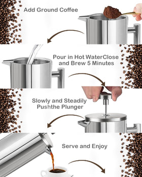 LRYYBTI French Press handle and pour spout for safe, comfortable pouring