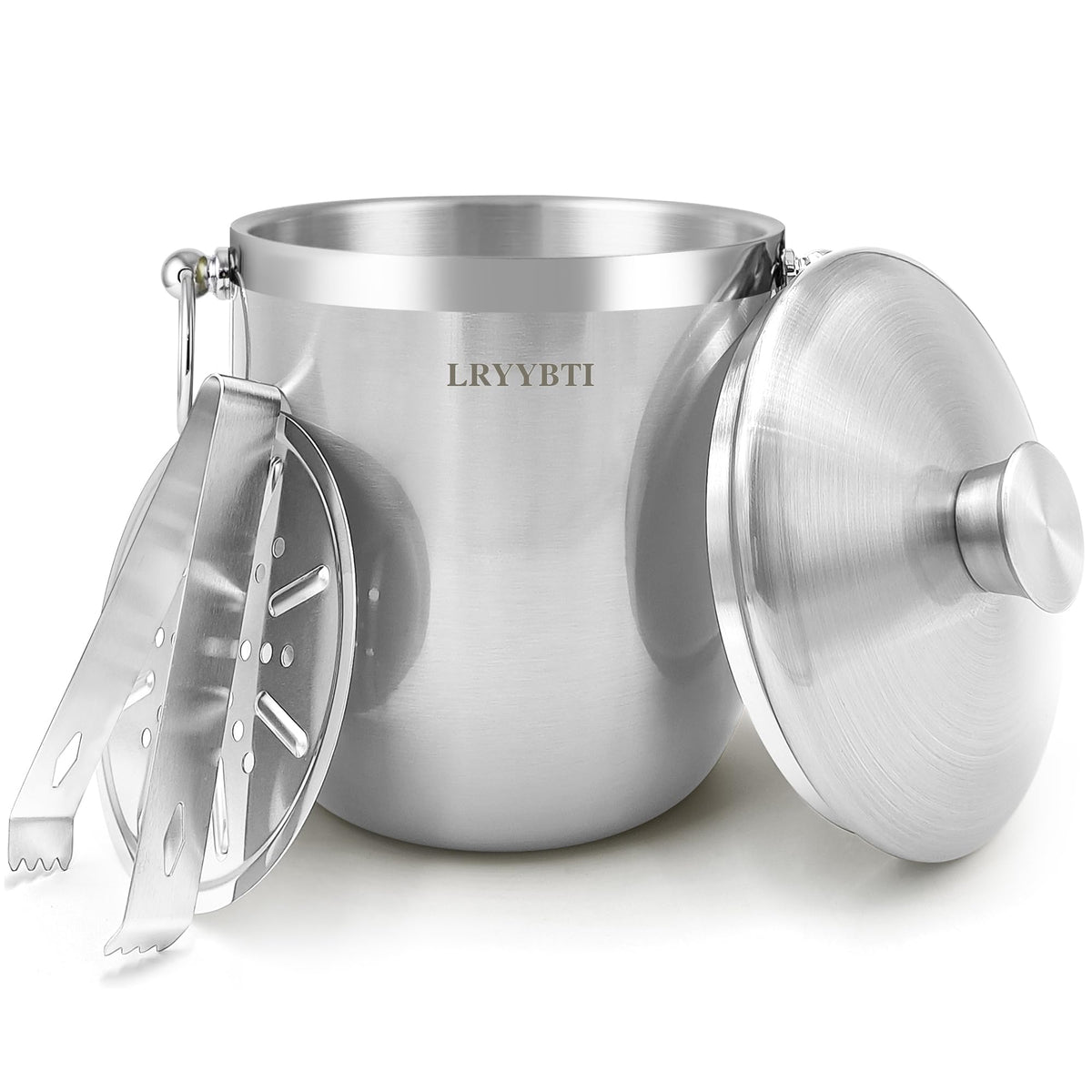 LRYYBTI ice bucket with lid keeps ice clean and ready for serving.