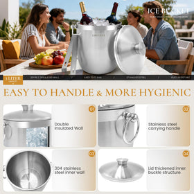 LRYYBTI ice bucket strainer separates melt water for smoother ice service.