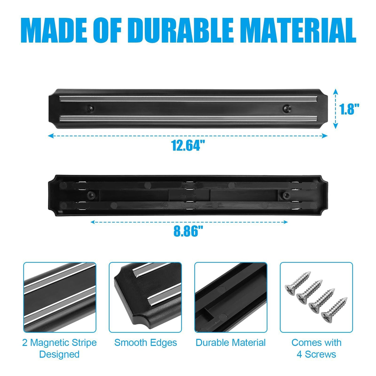 LS'BABQ two-pack magnetic strips offer versatile grill storage options