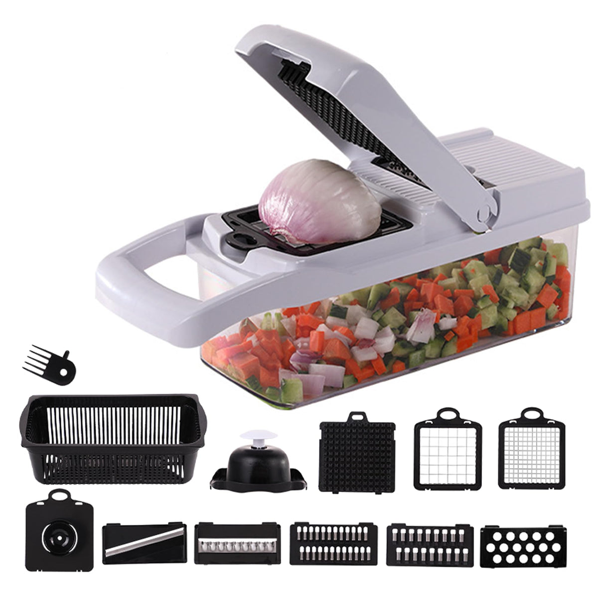 LSLCQW 10-in-1 chopper with 2L capacity for batch prep.