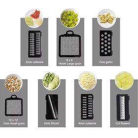 LSLCQW cucumber slicer attachment for quick, even slices.