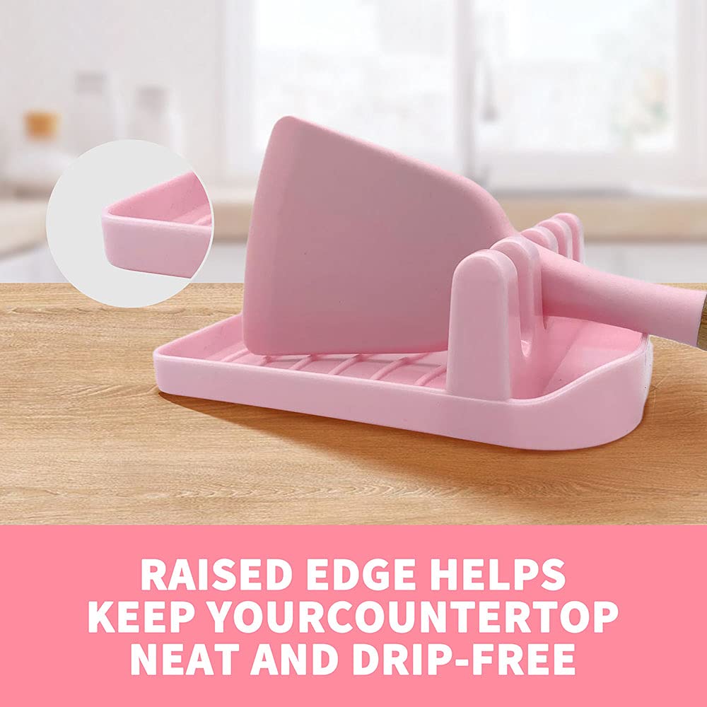 LSVGOE non-slip spoon rest holds spatulas securely to prevent spills.