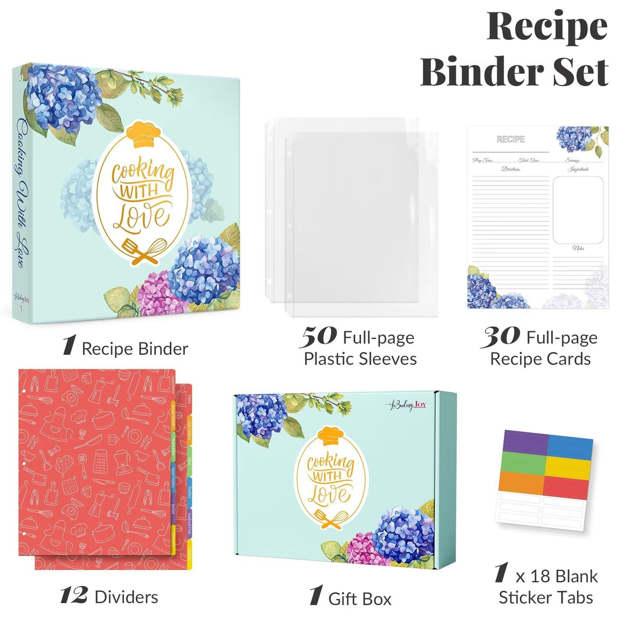 LuBudingJoy full-page recipe cards provide ample space for notes and details.