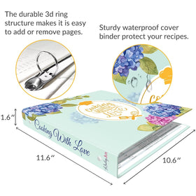 LuBudingJoy plastic sleeves protect recipes from spills and splatters.