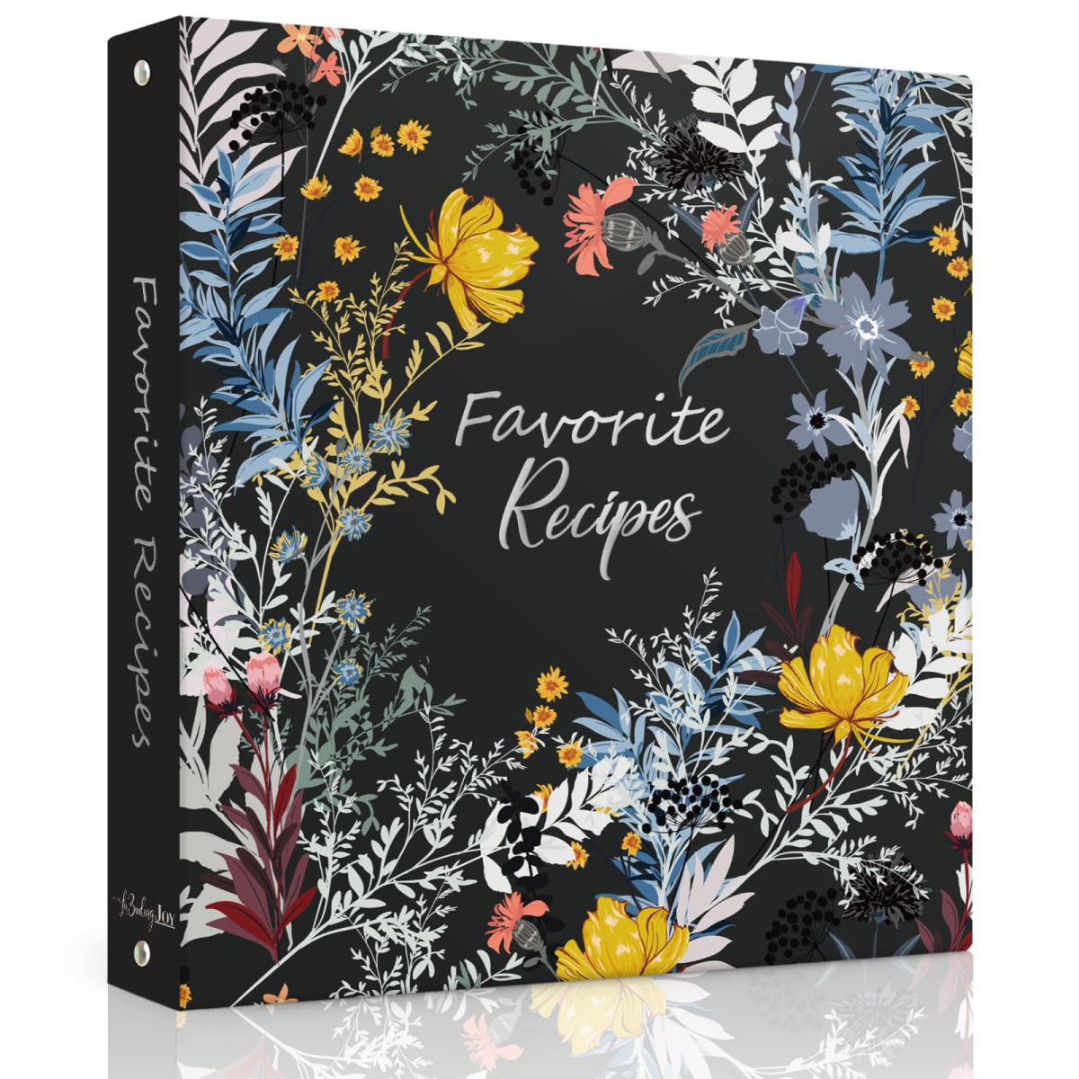 LuBudingJoy recipe binder cover with Blossom design and durable waterproof exterior