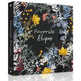 LuBudingJoy recipe binder cover with Blossom design and durable waterproof exterior