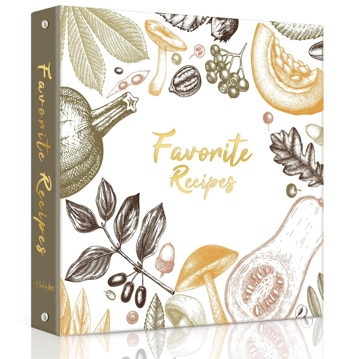LuBudingJoy recipe binder cover with veggie motif for organized kitchen storage