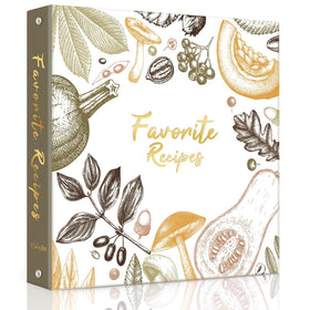 LuBudingJoy recipe binder cover with veggie motif for organized kitchen storage