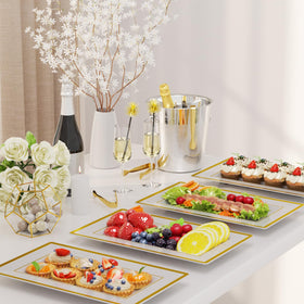 LUCKJUJU disposable, recyclable platters simplify cleanup after events.