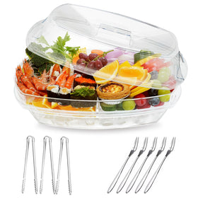 Luckore chilled ice serving tray with lid showing a clean, organized display for parties