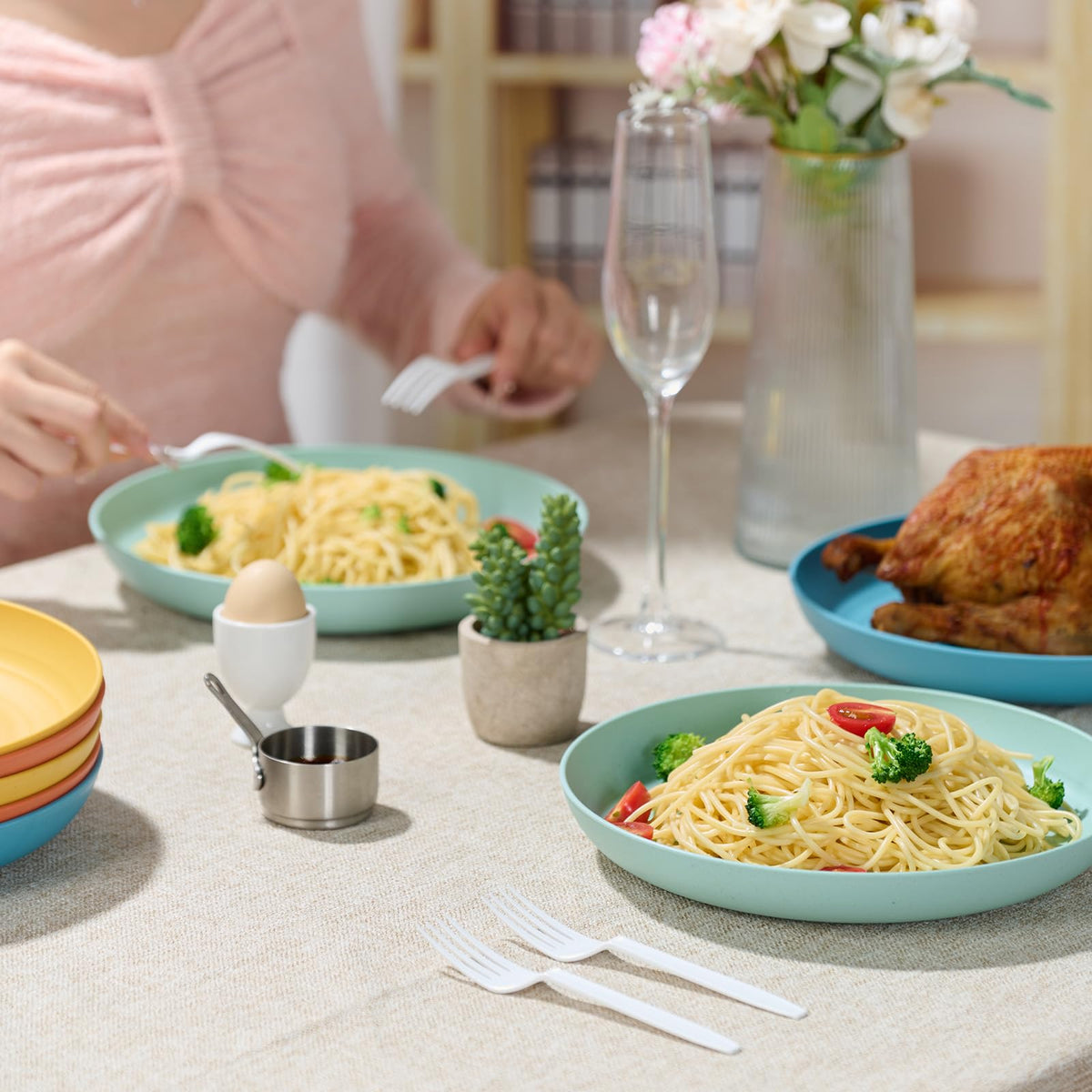 Luckore 10-inch orange plate shot, sturdy yet light for everyday use.