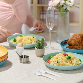 Luckore 10-inch orange plate shot, sturdy yet light for everyday use.