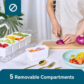 Luckore fruit and vegetable storage on a chilled serving tray outdoors.